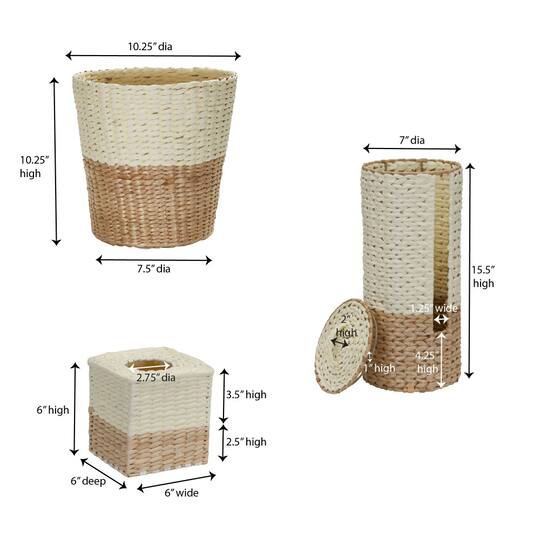 Household Essentials Wicker Bathroom Accessories Set